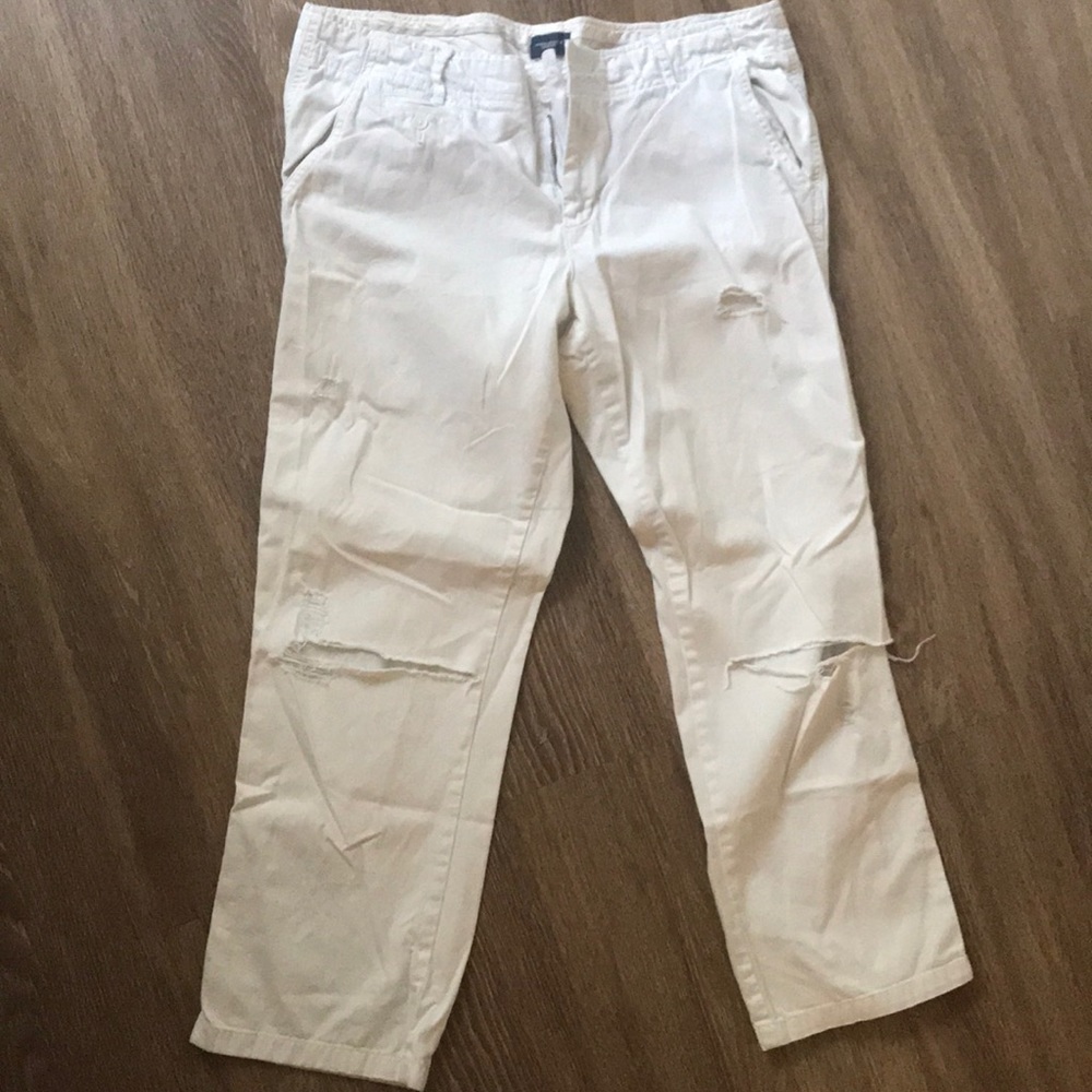 Boyfriend white jean Capris